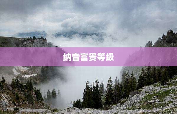 纳音富贵等级