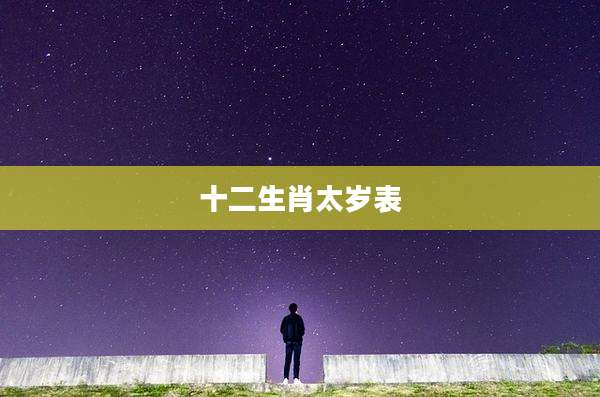 十二生肖太岁表
