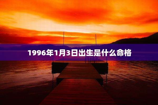 1996年1月3日出生是什么命格