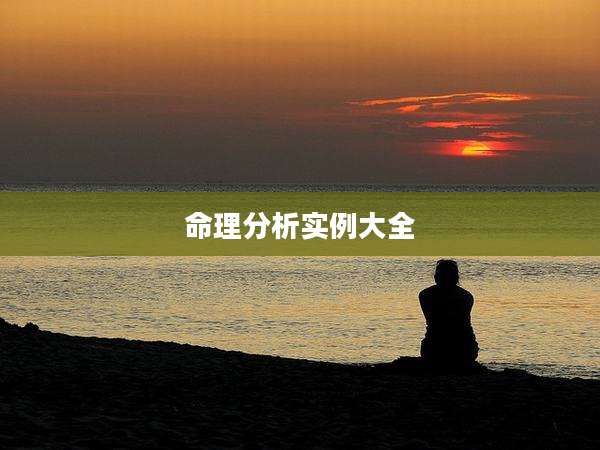 命理分析实例大全