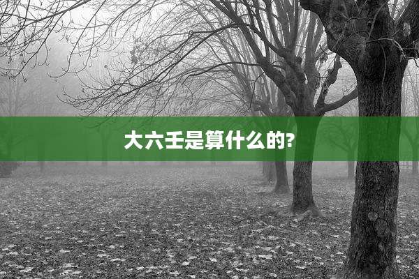 大六壬是算什么的?