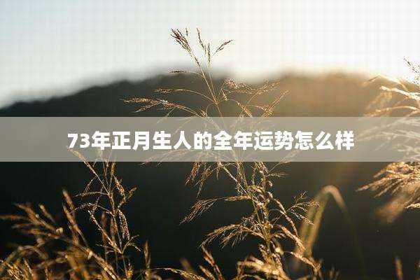 73年正月生人的全年运势怎么样