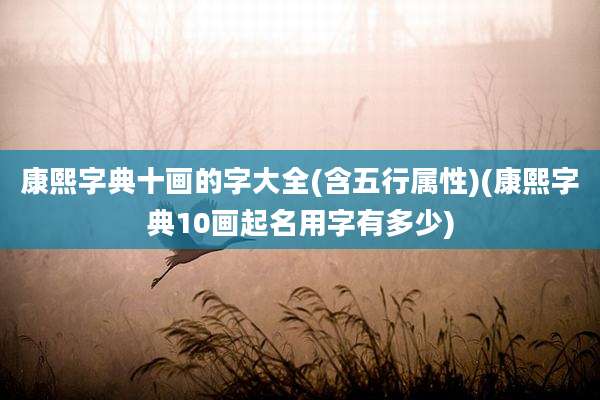 康熙字典十画的字大全(含五行属性)(康熙字典10画起名用字有多少)