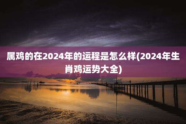 属鸡的在2024年的运程是怎么样(2024年生肖鸡运势大全)