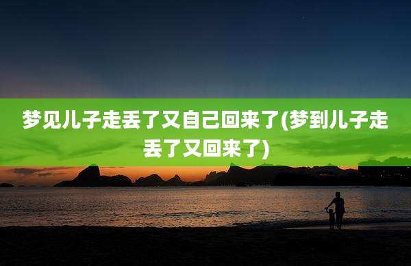 梦见儿子走丢了又自己回来了(梦到儿子走丢了又回来了)