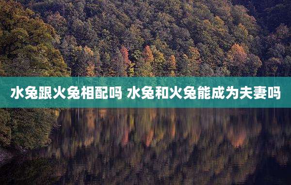 水兔跟火兔相配吗 水兔和火兔能成为夫妻吗