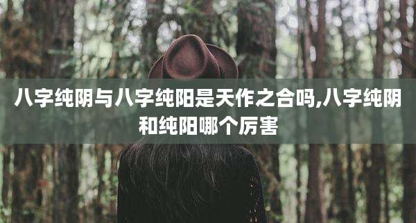 八字纯阴与八字纯阳是天作之合吗,八字纯阴和纯阳哪个厉害