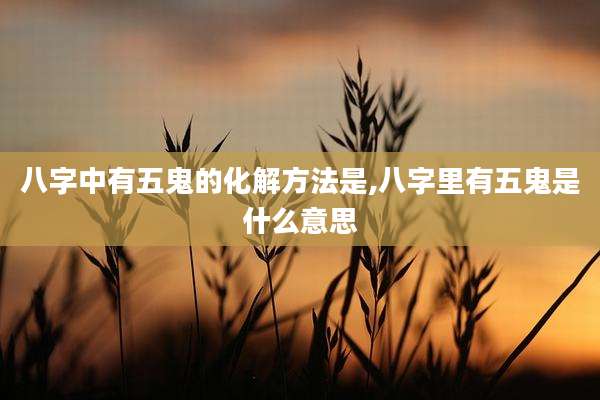 八字中有五鬼的化解方法是,八字里有五鬼是什么意思