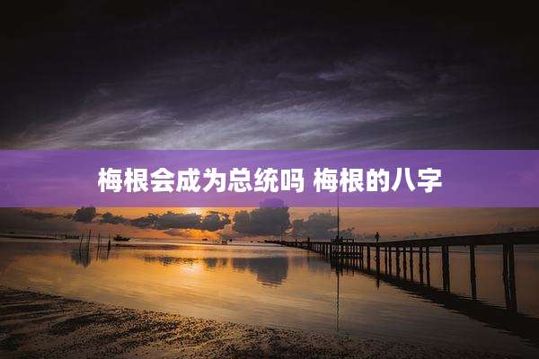 梅根会成为总统吗 梅根的八字