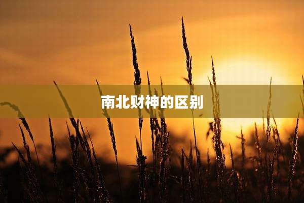 南北财神的区别