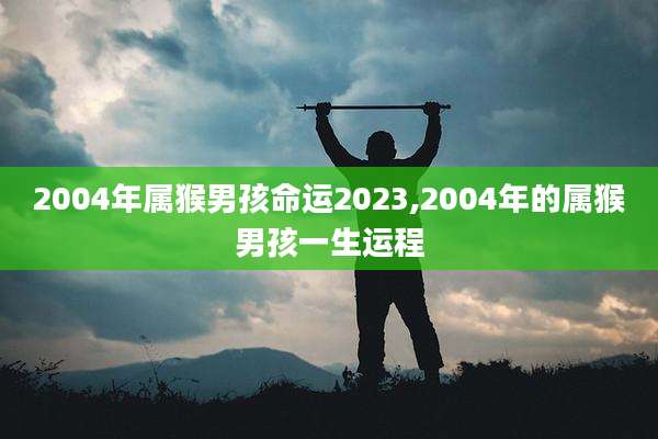 2004年属猴男孩命运2023,2004年的属猴男孩一生运程