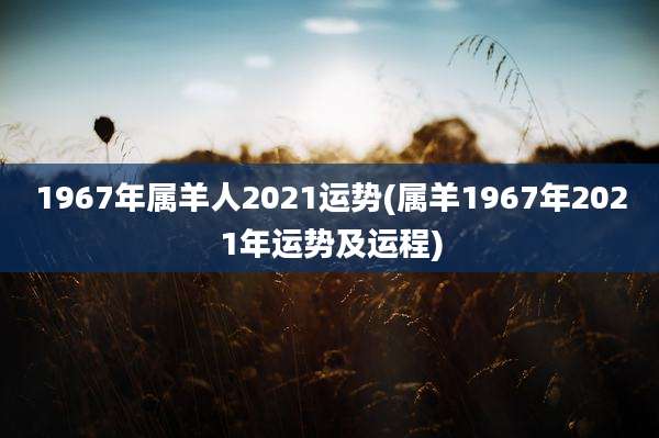 1967年属羊人2021运势(属羊1967年2021年运势及运程)