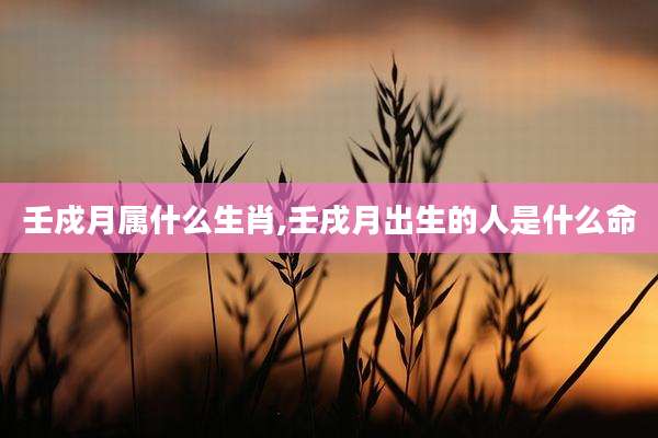 壬戍月属什么生肖,壬戌月出生的人是什么命