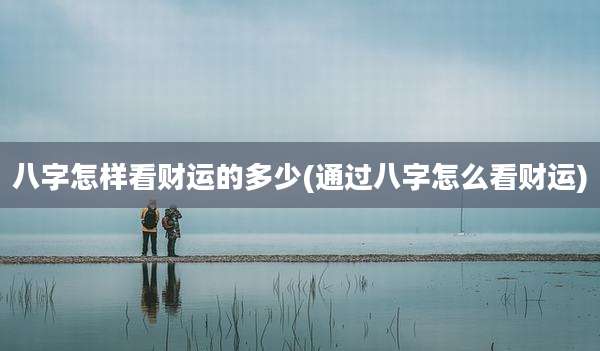 八字怎样看财运的多少(通过八字怎么看财运)