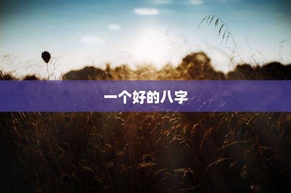一个好的八字