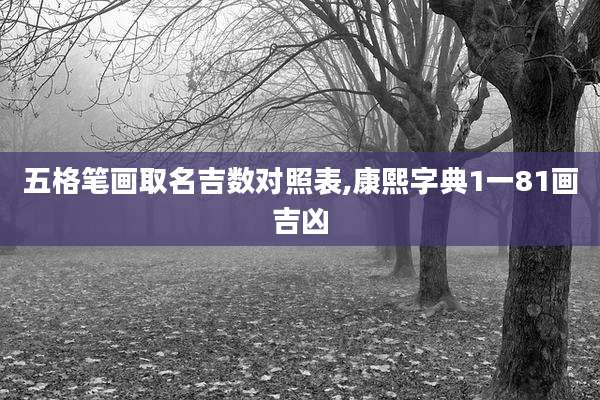 五格笔画取名吉数对照表,康熙字典1一81画吉凶