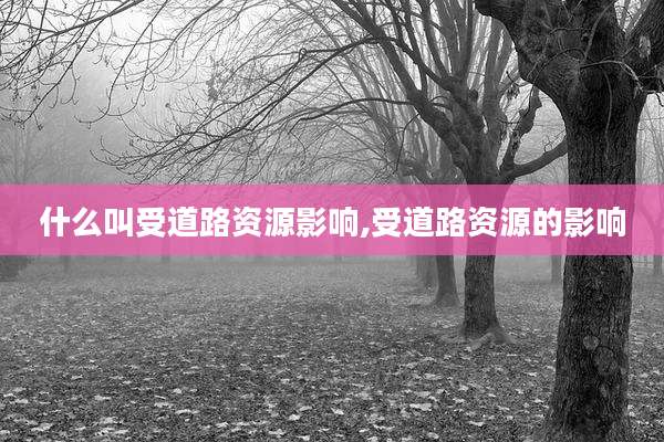 什么叫受道路资源影响,受道路资源的影响
