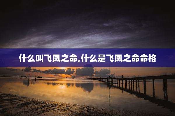 什么叫飞凤之命,什么是飞凤之命命格
