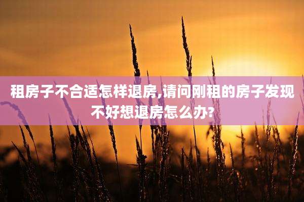 租房子不合适怎样退房,请问刚租的房子发现不好想退房怎么办?