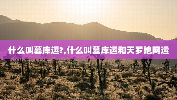 什么叫墓库运?,什么叫墓库运和天罗地网运