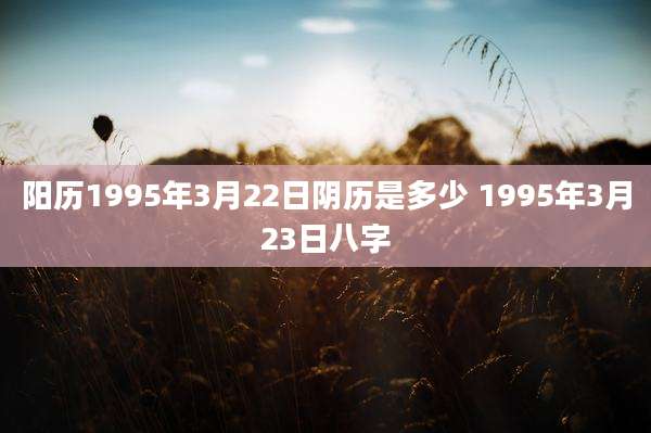 阳历1995年3月22日阴历是多少 1995年3月23日八字