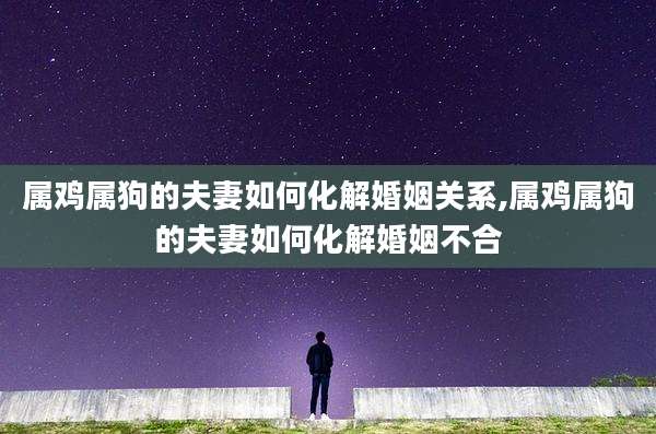 属鸡属狗的夫妻如何化解婚姻关系,属鸡属狗的夫妻如何化解婚姻不合