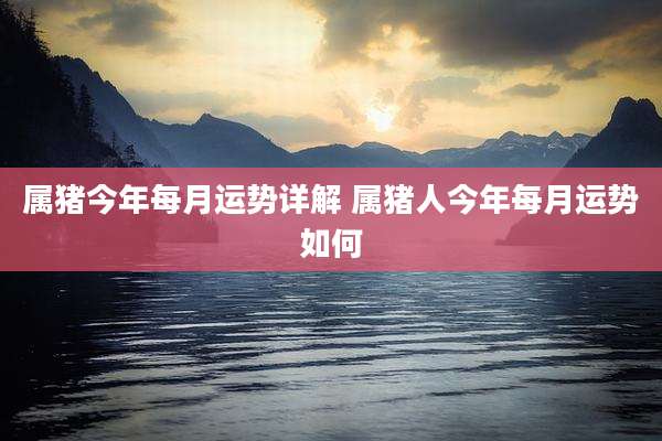 属猪今年每月运势详解 属猪人今年每月运势如何