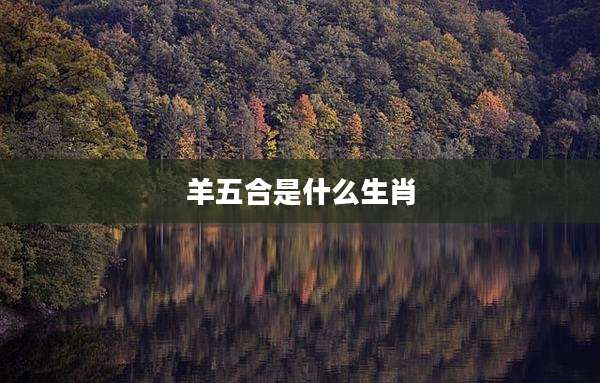 羊五合是什么生肖