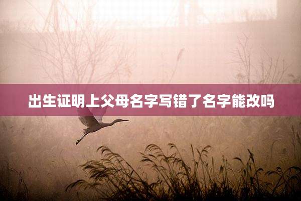 出生证明上父母名字写错了名字能改吗