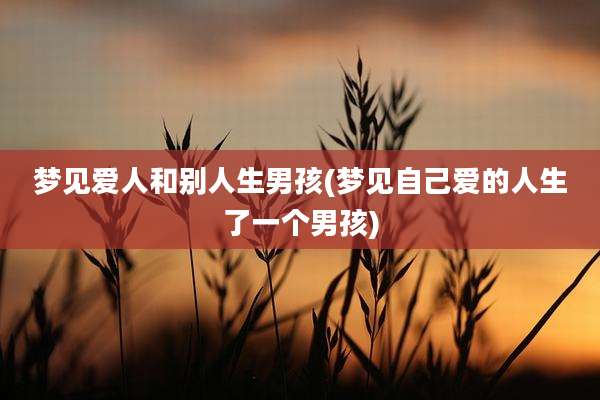 梦见爱人和别人生男孩(梦见自己爱的人生了一个男孩)