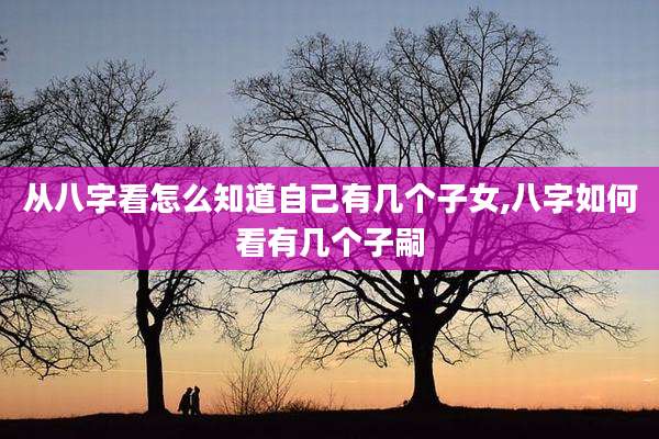 从八字看怎么知道自己有几个子女,八字如何看有几个子嗣
