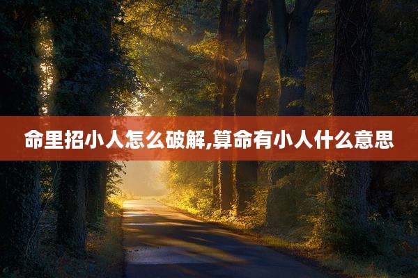 命里招小人怎么破解,算命有小人什么意思