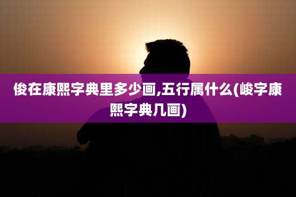 俊在康熙字典里多少画,五行属什么(峻字康熙字典几画)