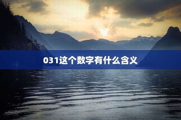 031这个数字有什么含义