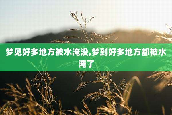 梦见好多地方被水淹没,梦到好多地方都被水淹了