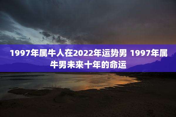 1997年属牛人在2022年运势男 1997年属牛男未来十年的命运