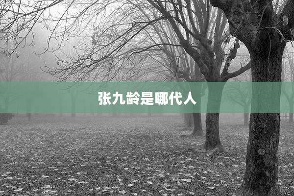 张九龄是哪代人