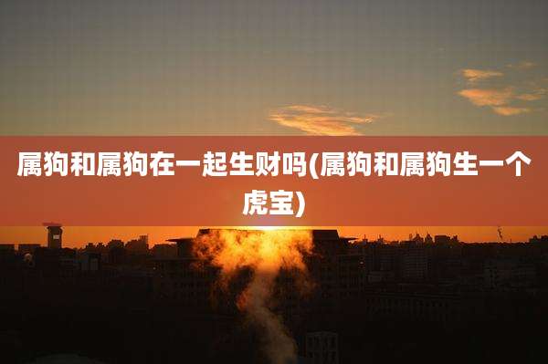 属狗和属狗在一起生财吗(属狗和属狗生一个虎宝)