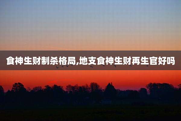 食神生财制杀格局,地支食神生财再生官好吗