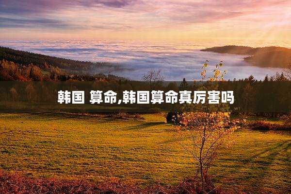 韩国 算命,韩国算命真厉害吗
