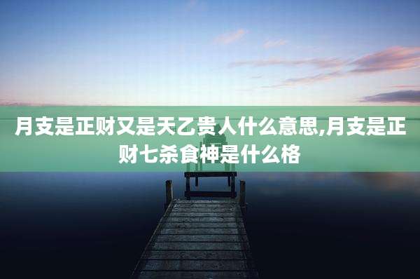 月支是正财又是天乙贵人什么意思,月支是正财七杀食神是什么格
