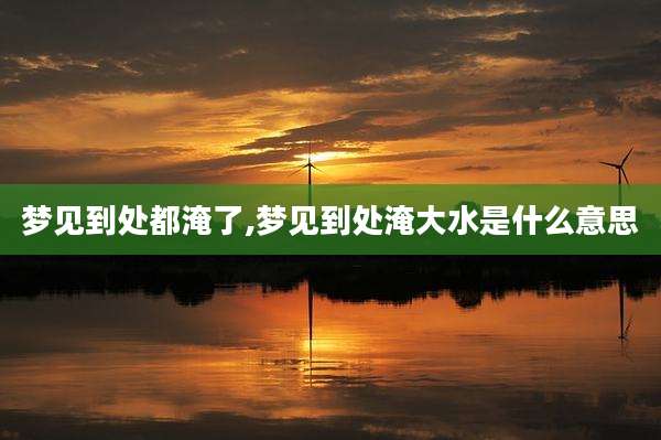 梦见到处都淹了,梦见到处淹大水是什么意思