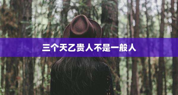 三个天乙贵人不是一般人