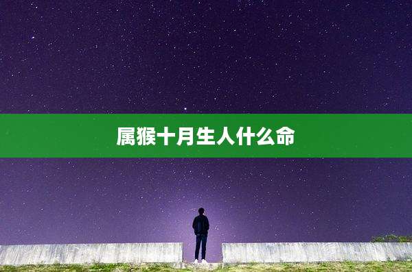 属猴十月生人什么命