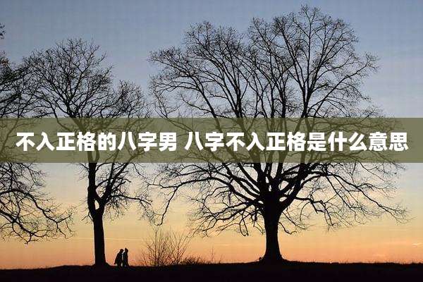 不入正格的八字男 八字不入正格是什么意思