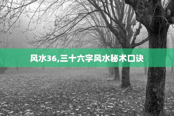 风水36,三十六字风水秘术口诀