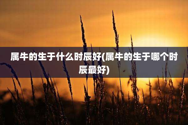 属牛的生于什么时辰好(属牛的生于哪个时辰最好)