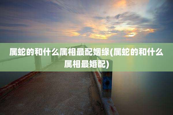 属蛇的和什么属相最配姻缘(属蛇的和什么属相最婚配)