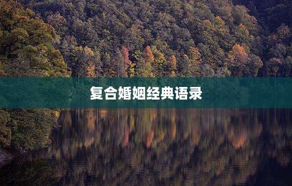 复合婚姻经典语录