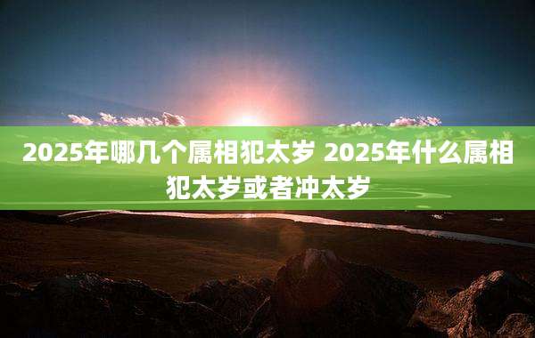 2025年哪几个属相犯太岁 2025年什么属相犯太岁或者冲太岁